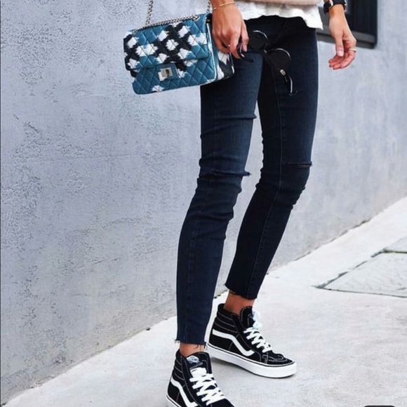 Vans Shoes - VANS SK8-Hi 38 DX Black White Suede & Canvas Shoes